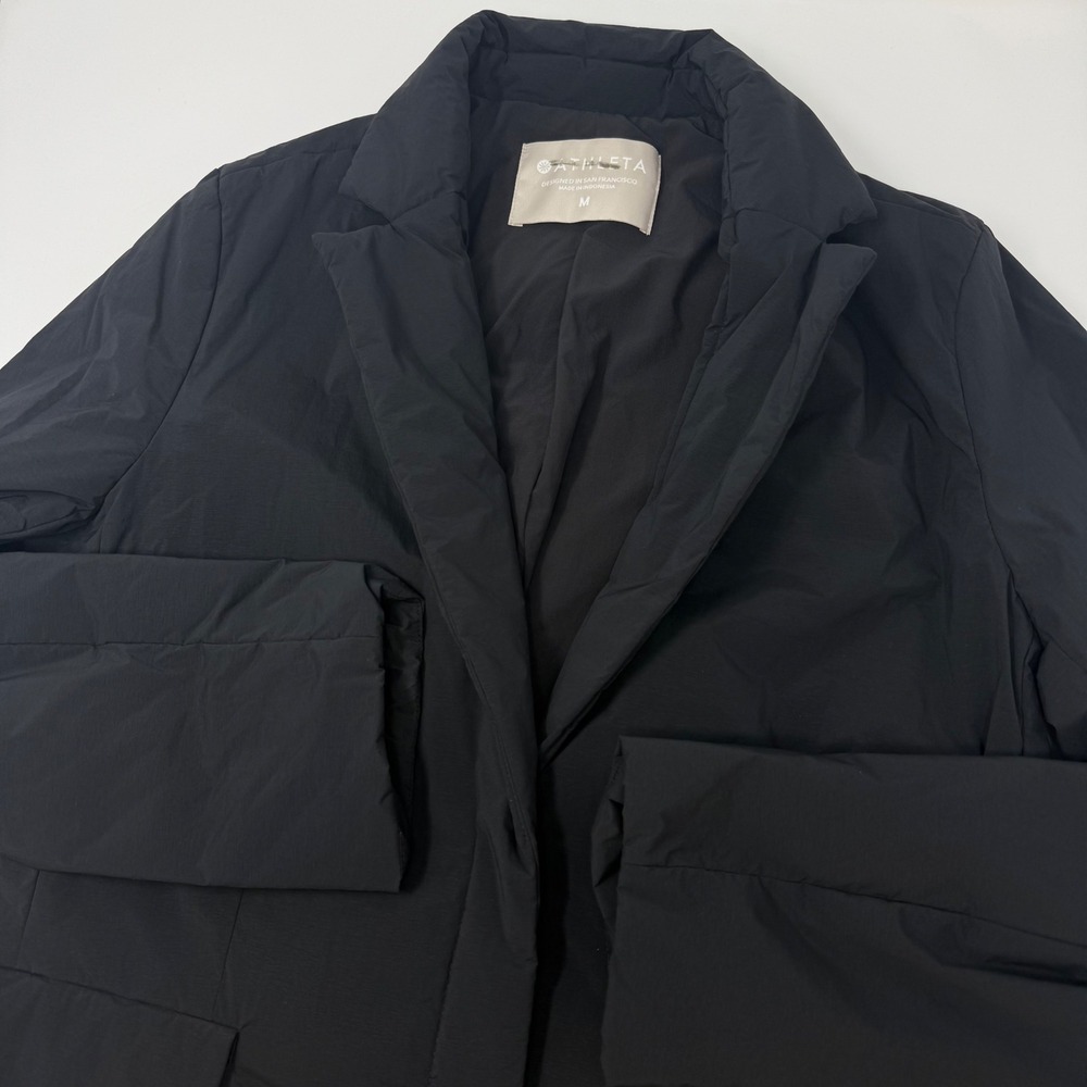 Athleta Primaloft Insulated Blazer Black Puffer Jacket 500917-00 Womens Medium